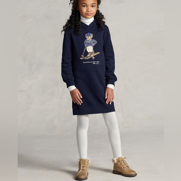 Polo Fleece Hoodie Sweatshirt Dress girls - Picture 7 of 8